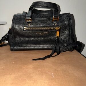 Marc Jacobs Black Satchel with Gold Accents